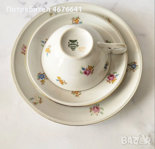 Порцеланов троен сет, снимка 2 - Чаши - 52774185