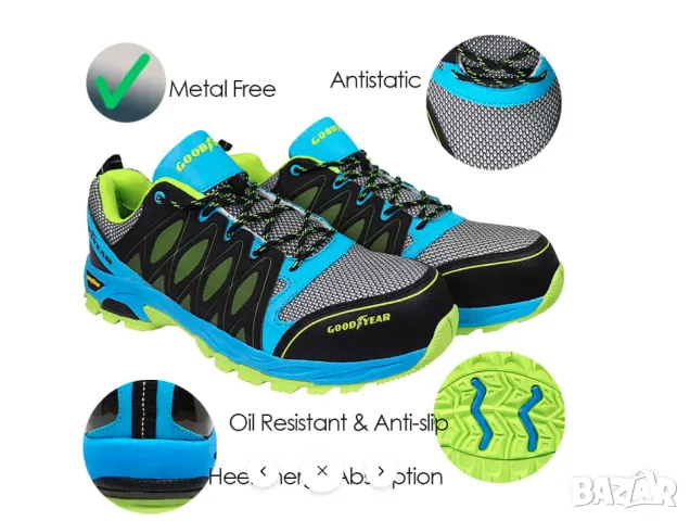 Защитни работни  обувки GOODYEAR S1 SRA HRO с бомбе  номер 45 , снимка 5 - Други - 49980513