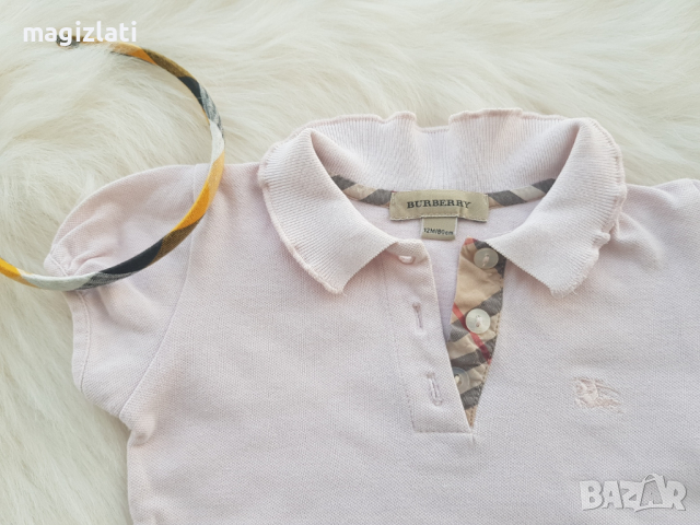 Тениска BURBERRY 9-12 месеца, снимка 2 - Бебешки блузки - 36543407