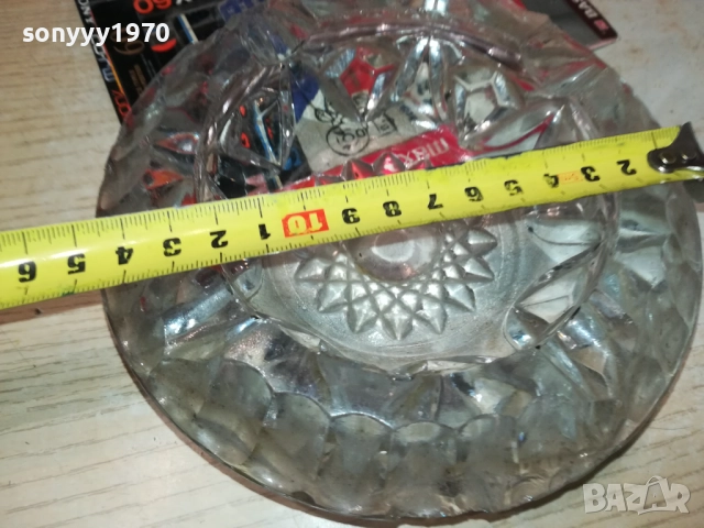 СТЪКЛЕН ГОЛЯМ МАСИВЕН ПЕПЕЛНИК 0709251654LCHERY, снимка 9 - Антикварни и старинни предмети - 51634027