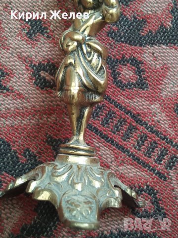 Свещник стар бронзов фигура 31612, снимка 4 - Декорация за дома - 37952257