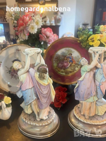 Порцеланова фигурална група „Two Graces" · Vion & Baury · France · Circa 1820 — рядка антика, снимка 8 - Антикварни и старинни предмети - 54062117