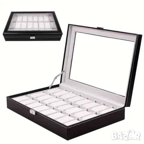 лукс кутия за съхранение и презентация на 24 броя часовници 