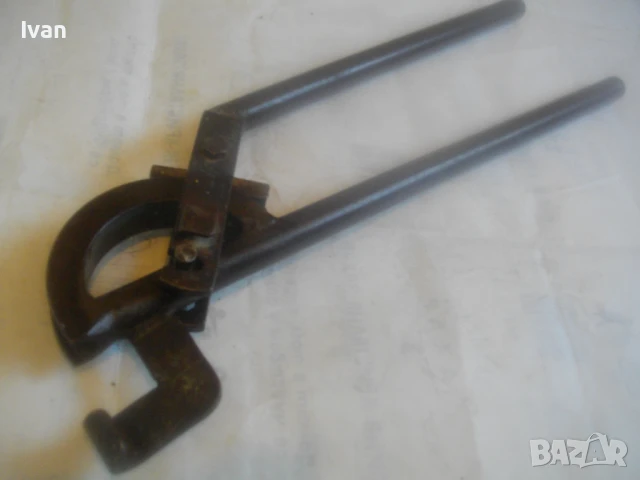 13-15мм масивен ръчен ТРЪБОГИБ немски за огъване на метални тръби старо качество отличен 52см/2,0кг, снимка 2 - Други инструменти - 51311169