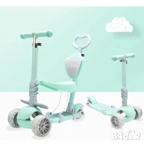 Тротинетка 5в1 с поставка за крачета, родителски контрол, широки гуми, снимка 7 - Скутери и тротинетки - 49640879
