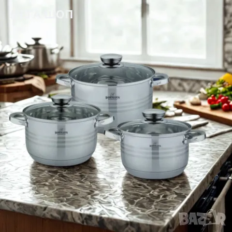 Комплект тенджери от неръждаема стомана Bohmann, Класика и удобство за всяка кухня (6 части)