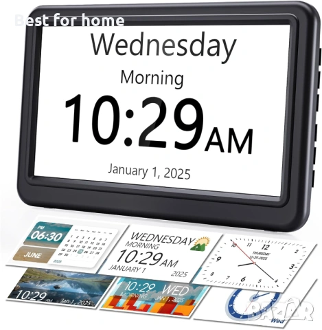 ROCAM часовник за деменция за възрастни хора, голям дисплей, дигитален календар