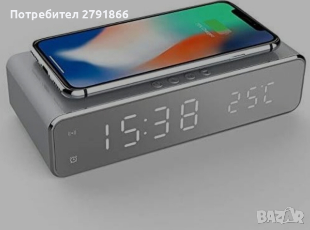 Цифров будилник,зарядно,LEDдисплей за iPhone X/XS/XR, iPhone 8, Galaxy S8/S7/S6 и други, снимка 6 - Apple iPhone - 44803117