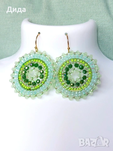 Нови обеци с кукички в три цвята, снимка 8 - Обеци - 53959474