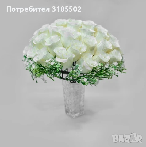 Елегантен букет от изкуствени рози, снимка 5 - Изкуствени цветя - 51228010