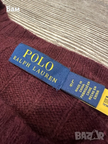 Мъжко!Polo Ralph Lauren Cable Knit Wool Cashmere Jumper размер Л, снимка 5 - Пуловери - 53010987
