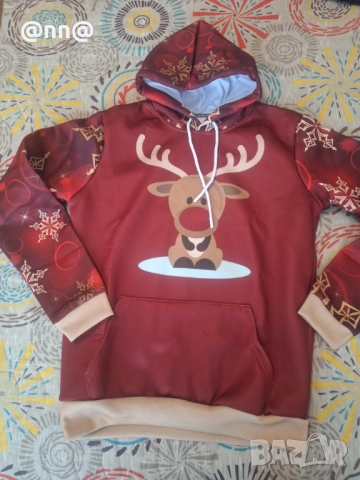 Нова ватирана коледна блуза/суитчър , снимка 3 - Суичъри - 52341894
