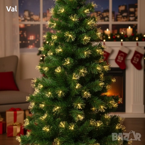 Коледна елха с вградени светлини-магията на Коледа-150 см, снимка 6 - Декорация за дома - 52475095