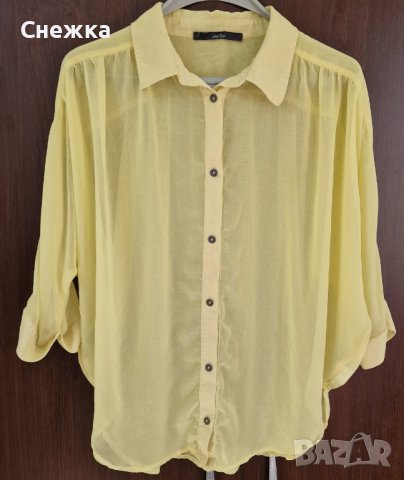 Лятна жълта блуза, дамска, снимка 1 - Блузи с дълъг ръкав и пуловери - 42861711