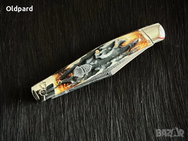 Среден сгъваем джобен нож Stockman Cinnamon Stag (Rough Ryder) RR2160, снимка 4 - Ножове - 48616982