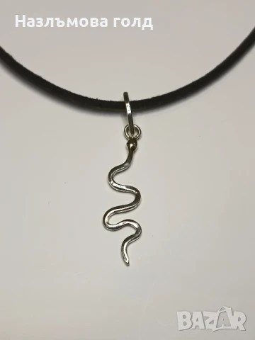 Сребърен медальон змия ръчна изработка , снимка 4 - Колиета, медальони, синджири - 51317504