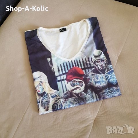 Original Rare JACK DANIELS TENNESSEE WHISKEY Bad Smurf Tee, снимка 2 - Тениски - 38490126