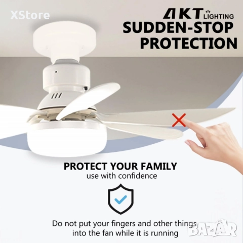 Модерна вентилаторна лампа с форма на цвете, LED осветление, дистанционно, 40W, 1200 лумена, снимка 18 - Друга електроника - 51070657