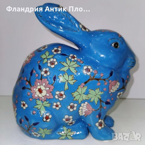 	 Синьо порцеланово зайче, снимка 5 - Статуетки - 32433176