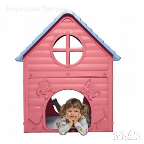 Детска къщичка за игра – Розов приказен дом с отварящи се врати и прозорци, снимка 7 - Играчки за стая - 55972520
