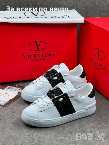 Valentino Дамски Бели Маратонки С Кристали👟Дамски Спортни Обувки С Камъни В Бял Цвят Код E1328, снимка 3 - Маратонки - 54148579