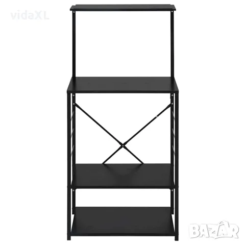 vidaXL Шкаф за микровълнова, черен, 60x39,6x123 см, инженерно дърво, снимка 3 - Шкафове - 56146499