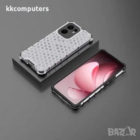 OPPO Reno13 F 5G Силиконов Калъф Honeycomb TPU и Протектор