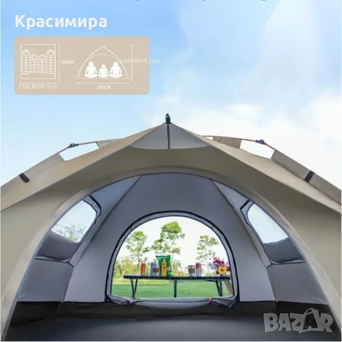 Луксозна водоустойчива палаттка със сребърно покритие и UV защита, снимка 5 - Палатки - 53004180