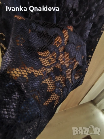 Дантела рокля мастилено синя, снимка 3 - Рокли - 53888689