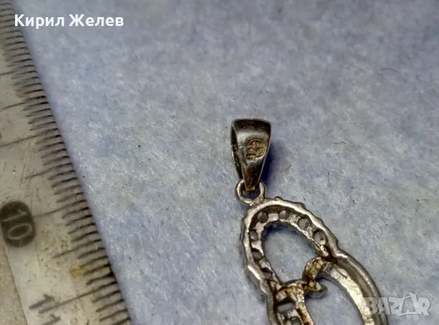 РАЗКОШЕН СКЪПОЦЕНЕН СРЕБЪРЕН МЕДАЛЬОН СРЕБРО 925 с БЯЛА ПОЗЛАТА ФАСЕТИРАН МОЙСАТИН и ЦИРКОНИ 19417, снимка 4 - Колиета, медальони, синджири - 49682618