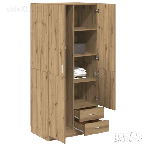 vidaXL Гардероб Artisan Дъб 80x52x180 cm Инженерна дървесина, снимка 3 - Гардероби - 56148241
