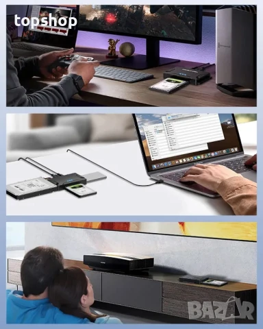 НОВ Адаптер POSUGEAR USB 3.0 към IDE и SATA, 2,5"/3,5" инчови HDD/SSD, снимка 5 - Кабели и адаптери - 50542548