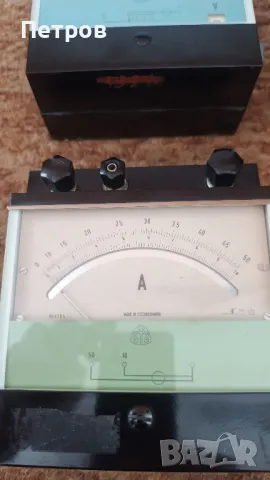 Продавам стари стрелкови измервателни уреди волтметър и амперметър, снимка 3 - Антикварни и старинни предмети - 49297359