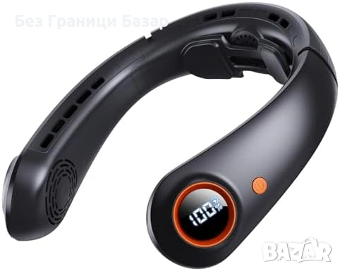 Нов Вентилатор за врат акумулаторен 3 турбини LED дисплей 5 скорости за лято охлаждане