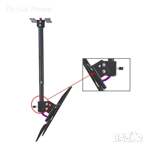 Универсална ТВ стойка за таван за екрани с 26-60 инча TV STOIK-18, снимка 4 - Стойки, 3D очила, аксесоари - 53997899