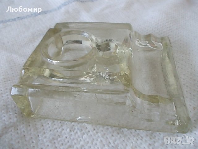 Старинна стъклена мастилница №2, снимка 2 - Колекции - 37044711