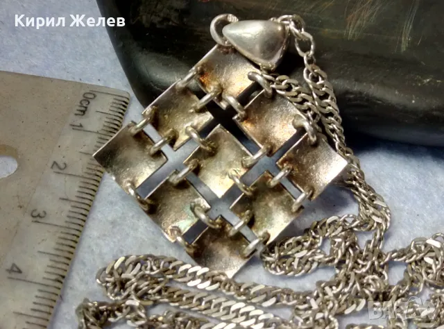 ШАРМАНТЕН АЖУРЕНТ СРЕБЪРЕН МЕДАЛЬОН РОДИРАНО СРЕБРО 925 със СРЕБЪРНА ВЕРИЖКА СРЕБРО 925 ITALY 28488, снимка 6 - Колиета, медальони, синджири - 49734065