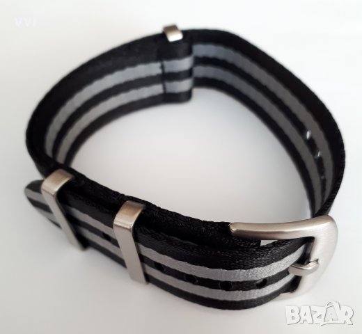 Черно-сива НАТО каишка, снимка 2 - Каишки за часовници - 38464117