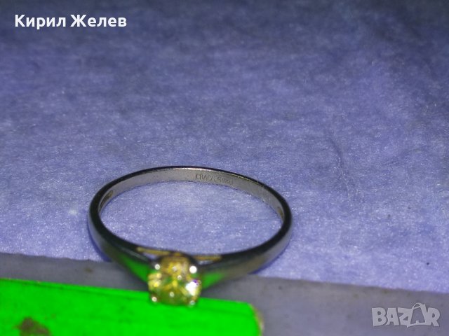 СРЕБЪРЕН СКЪПОЦЕНЕН ПРЪСТЕН СРЕБРО CBAC S925 с МАРКИРОВКА и На КАМЪКА Жълт ТОПАЗ СВАРОВСКИ 40167, снимка 7 - Пръстени - 42762737