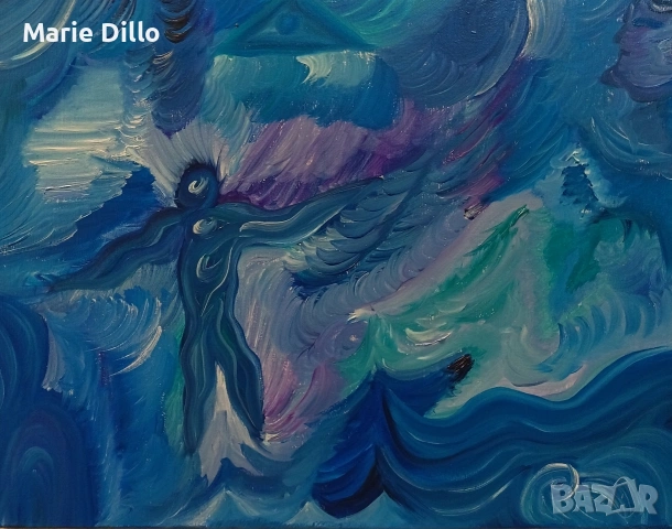 абстрактна картина масло върху ленено платно размери 40/50см.