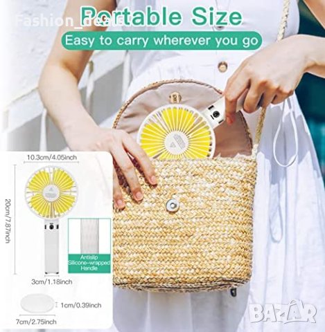 Нов Преносим вентилатор за дом, офис, пътуване къмпинг с USB Акумулаторен , снимка 6 - Друга електроника - 40844816