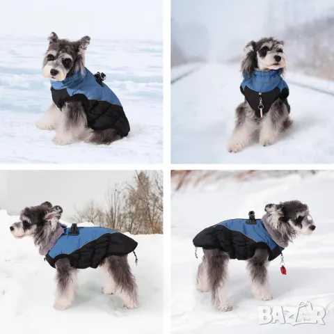 Палто за кучета Poseca с колан, зимно водоустойчиво, (синьо, S), снимка 4 - За кучета - 48235448