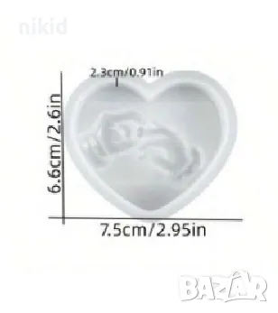 Поставяне на халка пръстен сватбен годежен в сърце сватба силиконов молд форма калъп фондан гипс , снимка 3 - Форми - 37289051