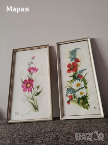 Флорални акварелни картини, снимка 2 - Антикварни и старинни предмети - 47438128