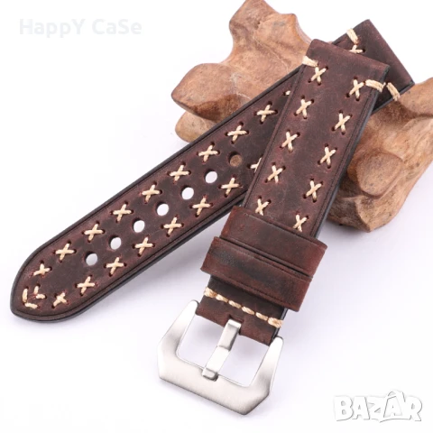 HAND MADE Кожена каишка за Huawei Watch/Samsung/Xiaomi/Garmin/Apple/Amazfit, снимка 3 - Каишки за часовници - 50047083