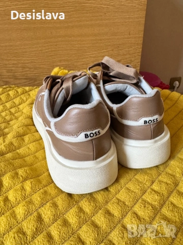 Кафяви сникърси BOSS, снимка 3 - Маратонки - 54028634