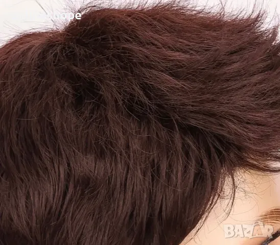 Мъжка перука - къса кафява коса – естествен вид , универсален размер , снимка 6 - Аксесоари за коса - 49826263