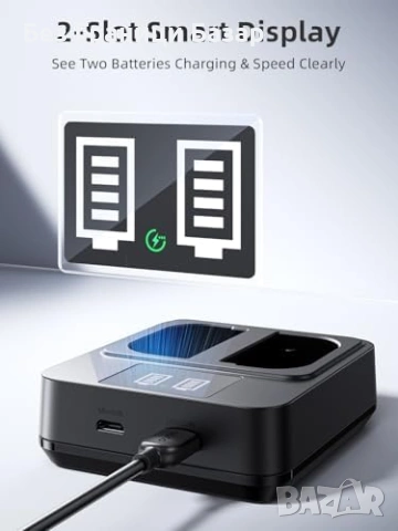 Ново Двойно зарядно Canon LP-E6P LP-E6N 20W PD LED USB-C батерии фотоапарат, снимка 4 - Батерии, зарядни - 54353503
