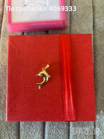 Златна висулка делфин 1.16гр 14к/585, снимка 2 - Колиета, медальони, синджири - 49874071