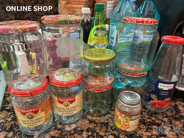 Стъклени буркани с капачки, снимка 3 - Буркани, бутилки и капачки - 53252246